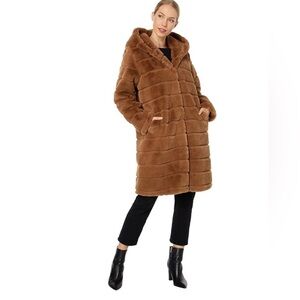 Aaparis Celine Jacket Camel Color Faux fur Goldie Coat Sz XS